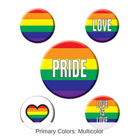 60 Pack Bulk Rainbow Party Buttons