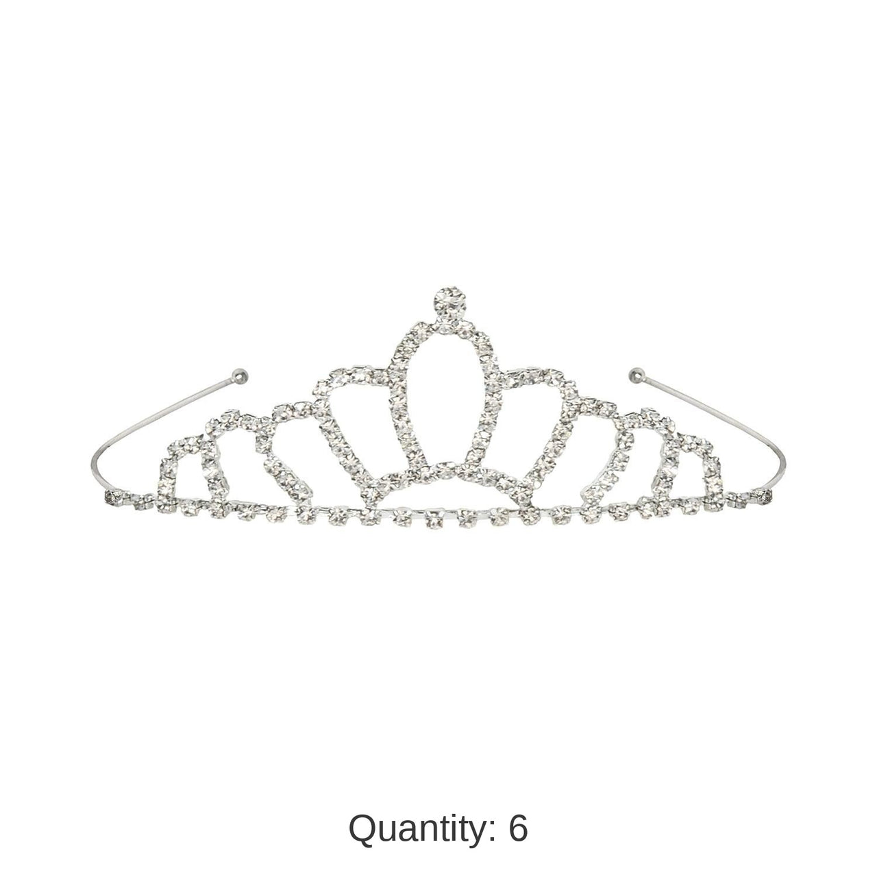 6 Pack Bulk Royal Rhinestone Tiara