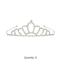 6 Pack Bulk Royal Rhinestone Tiara