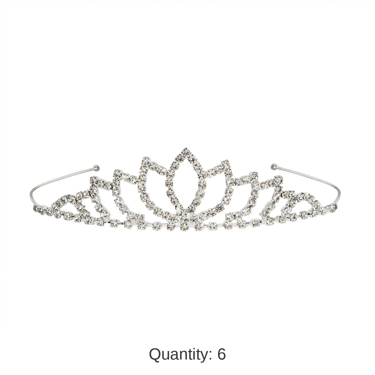 6 Pack Bulk Royal Queen Rhinestone Tiara