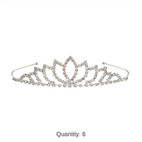 6 Pack Bulk Royal Queen Rhinestone Tiara
