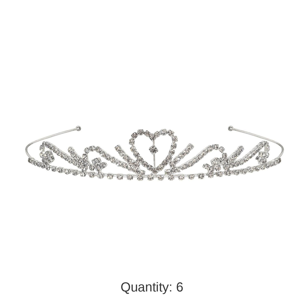 6 Pack Bulk Royal Love Rhinestone Tiara