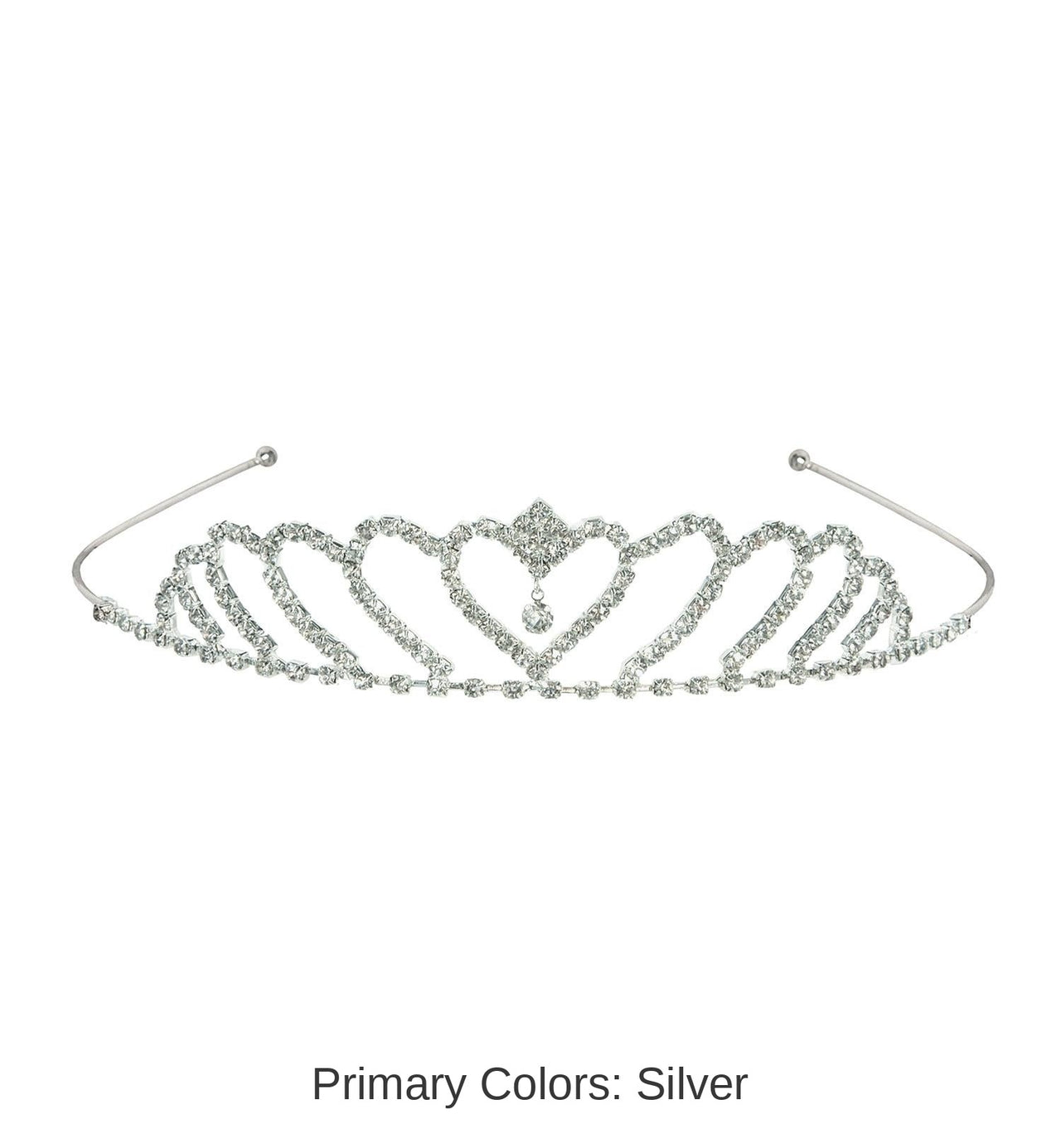 6 Pack Bulk Princess Heart Rhinestone Tiara