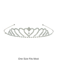 6 Pack Bulk Princess Heart Rhinestone Tiara