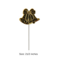 96 Pack Bulk Wedding Bell Picks Gold - molded plastic