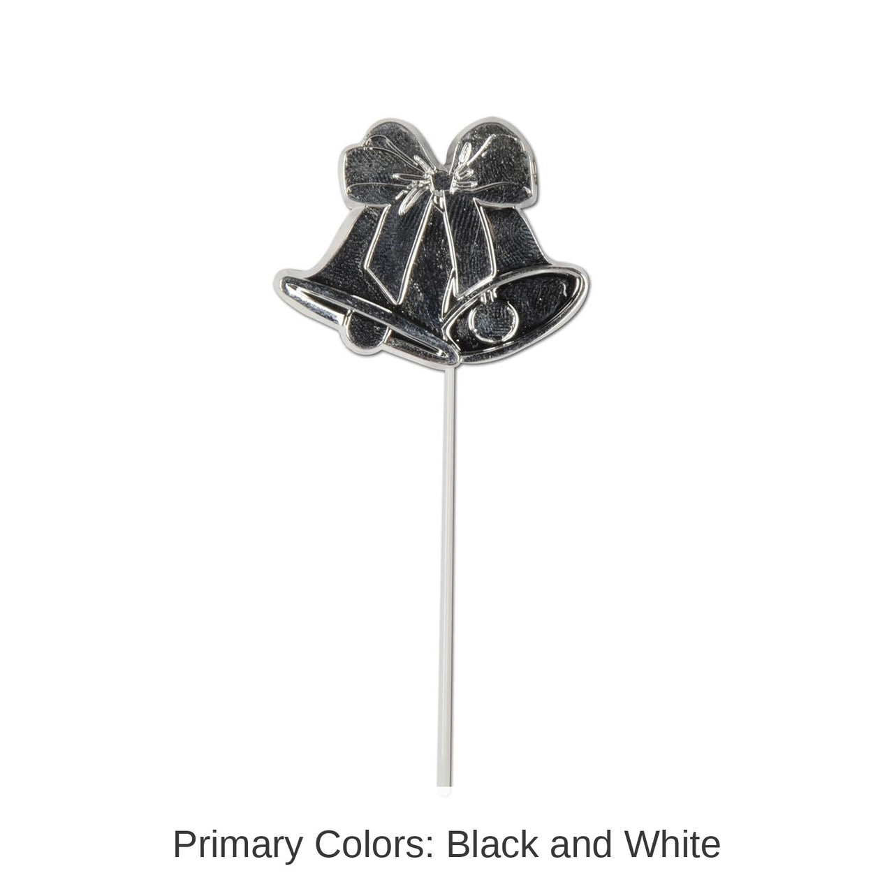 96 Pack Bulk Wedding Bell Picks Silver - molded plastic