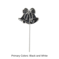 96 Pack Bulk Wedding Bell Picks Silver - molded plastic
