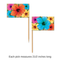 600 Pack Bulk Luau Party Hibiscus Picks