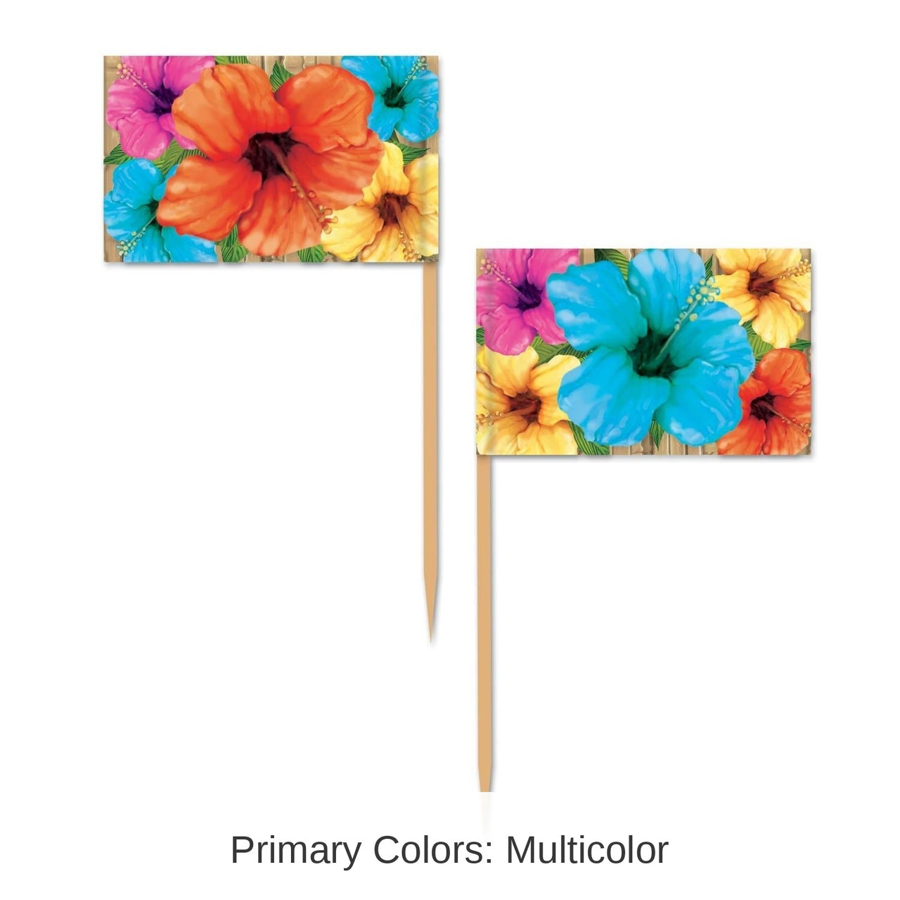 600 Pack Bulk Luau Party Hibiscus Picks