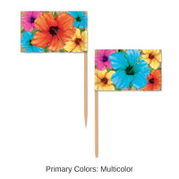 600 Pack Bulk Luau Party Hibiscus Picks