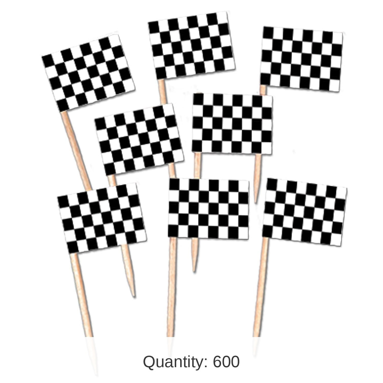 600 Pack Bulk Checkered Flag Party Picks