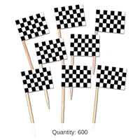600 Pack Bulk Checkered Flag Party Picks