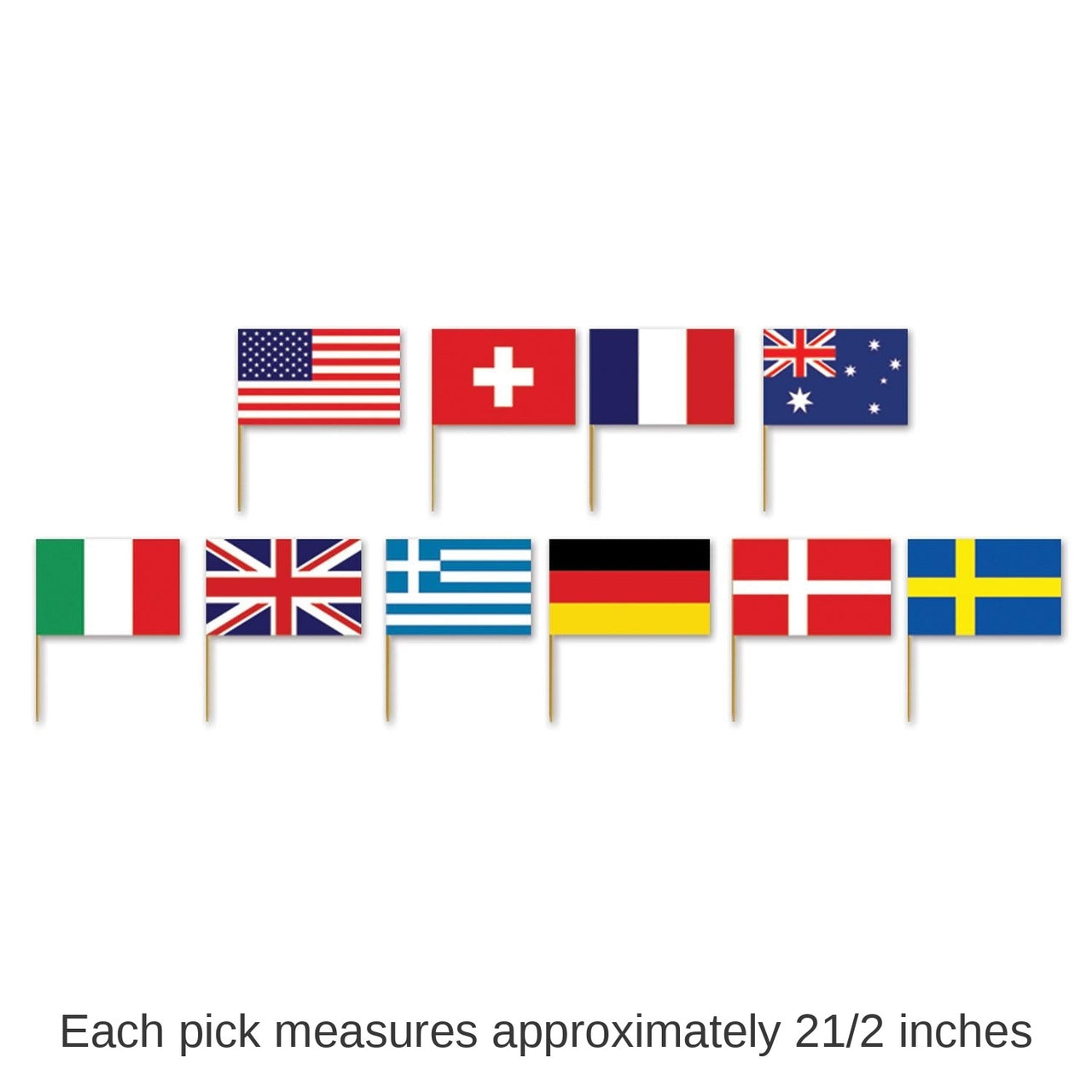 600 Pack Bulk International Flag Party Picks