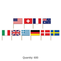 600 Pack Bulk International Flag Party Picks