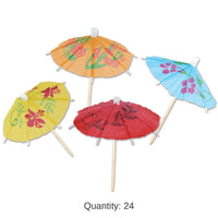 24 Pack Bulk Luau Party 144 Piece Boxed Party Parasol Picks