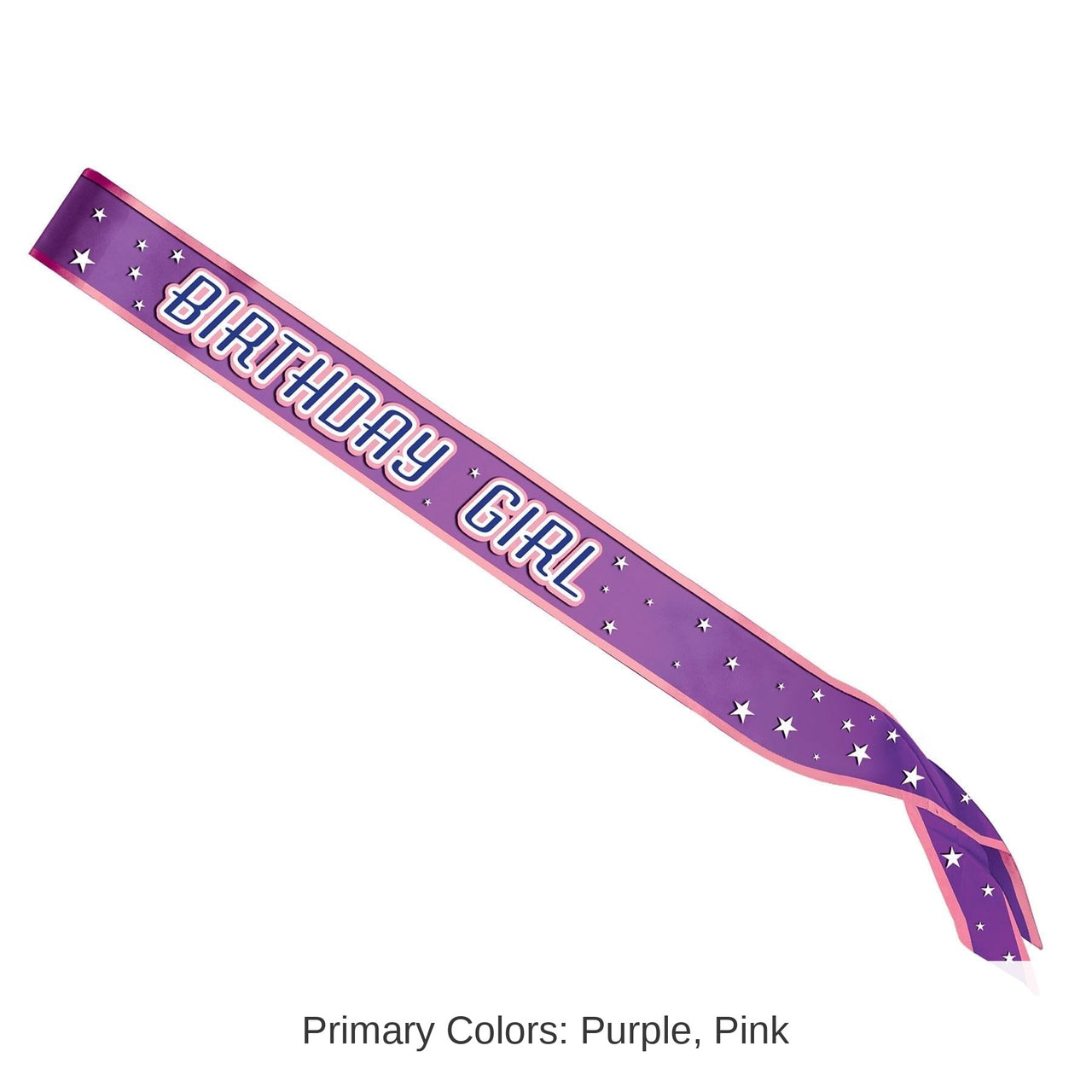 6 Pack Bulk Birthday Party Girl Satin Sash