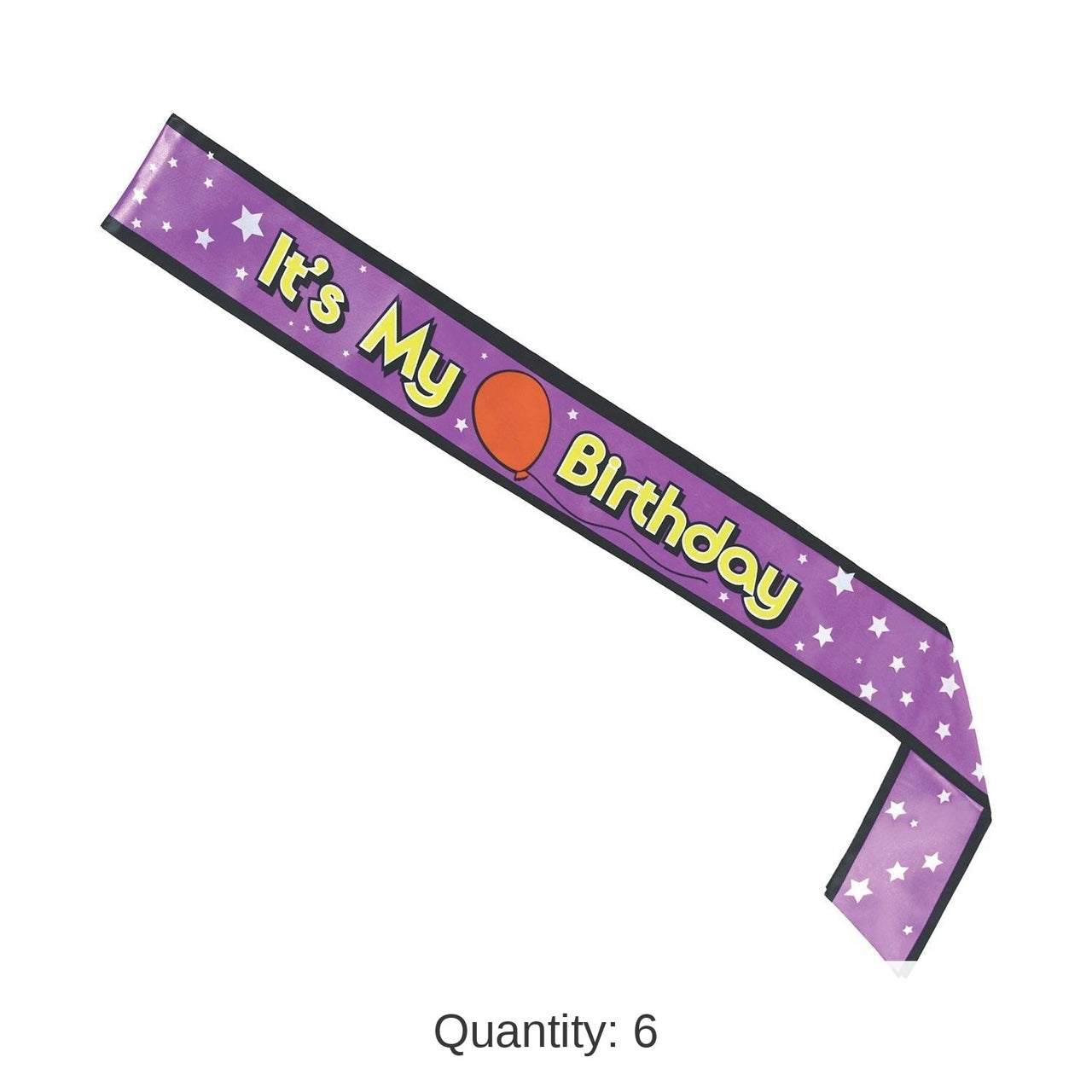 6 Pack Bulk It's My Birthday Party Satin Sash