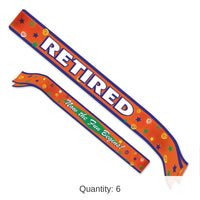 6 Pack Bulk Retired Now The Fun Begins! Satin Sash- Orange