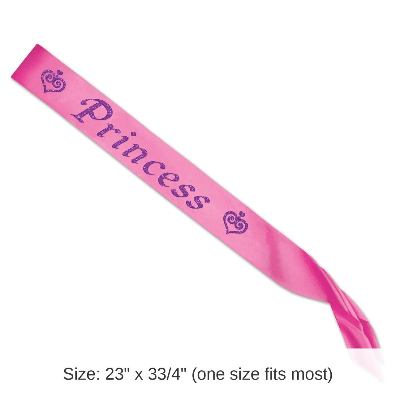 6 Pack Bulk Glittered Princess Satin Sash