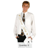 6 Pack Bulk Prom King Satin Sash