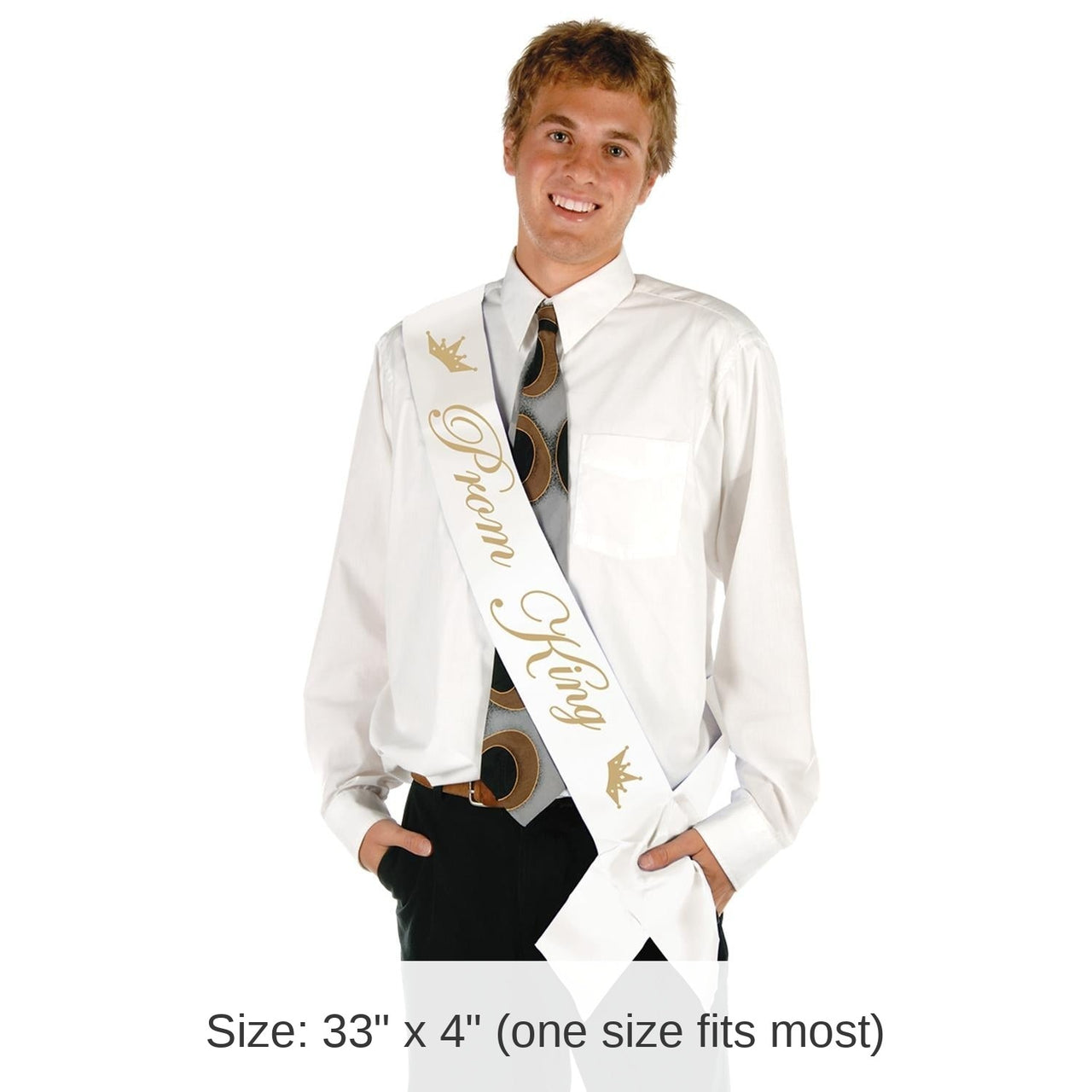 6 Pack Bulk Prom King Satin Sash