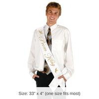 6 Pack Bulk Prom King Satin Sash