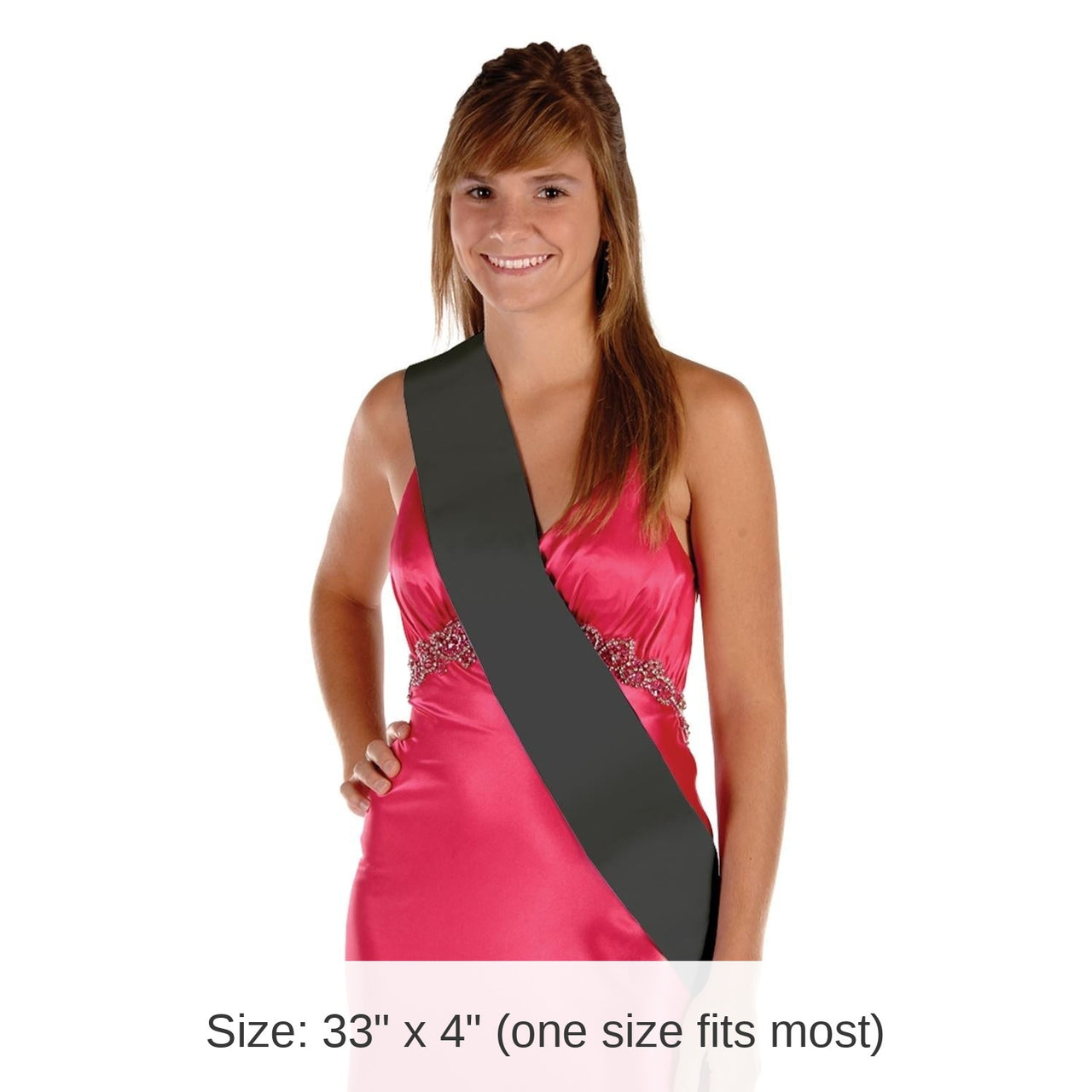 6 Pack Bulk Satin Sash - black