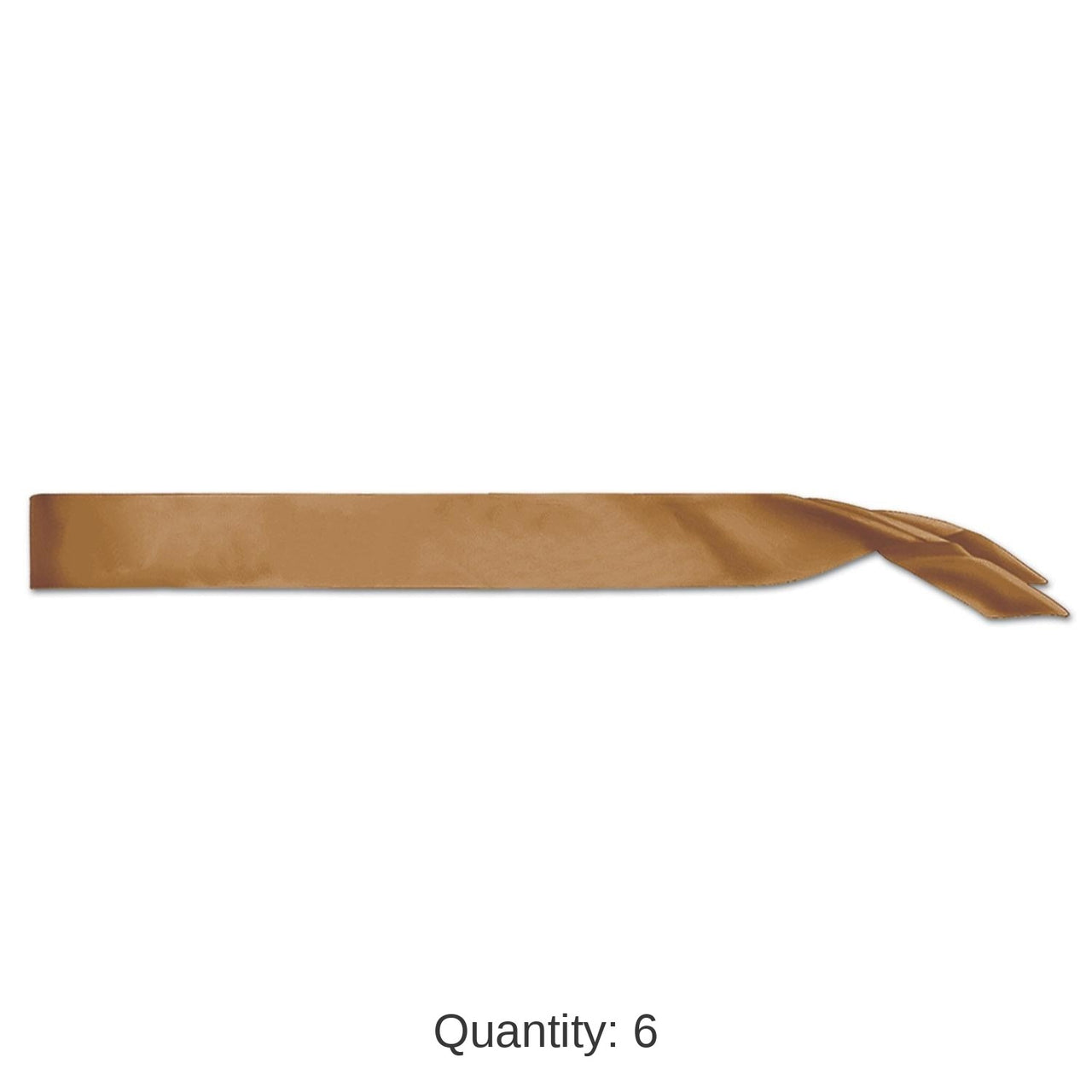 6 Pack Bulk Satin Sash - gold