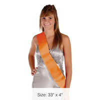 6 Pack Bulk Satin Sash - orange