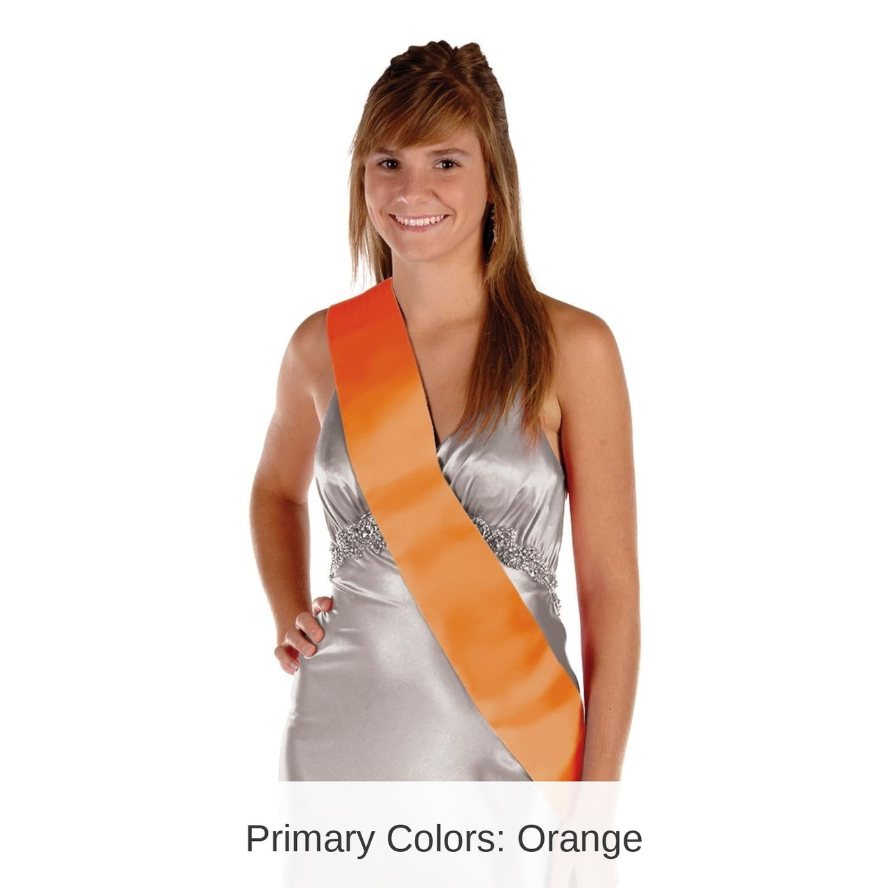 6 Pack Bulk Satin Sash - orange