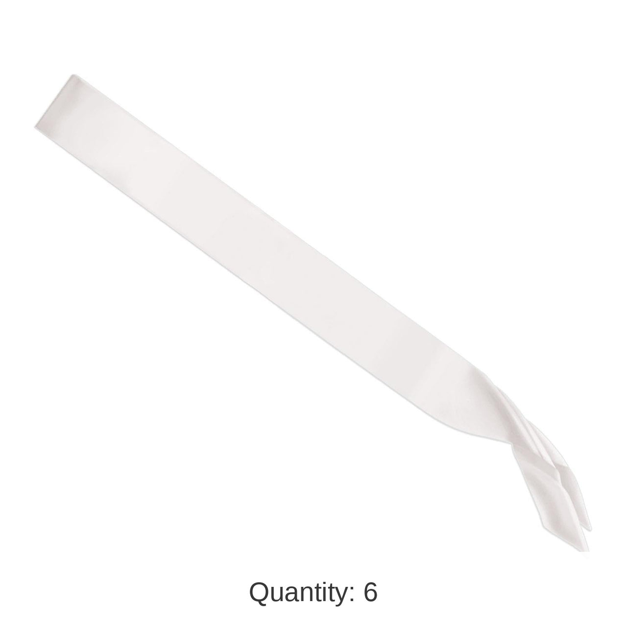 6 Pack Bulk Satin Sash - white
