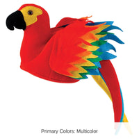 6 Pack Bulk Luau Party Plush Parrot Hat