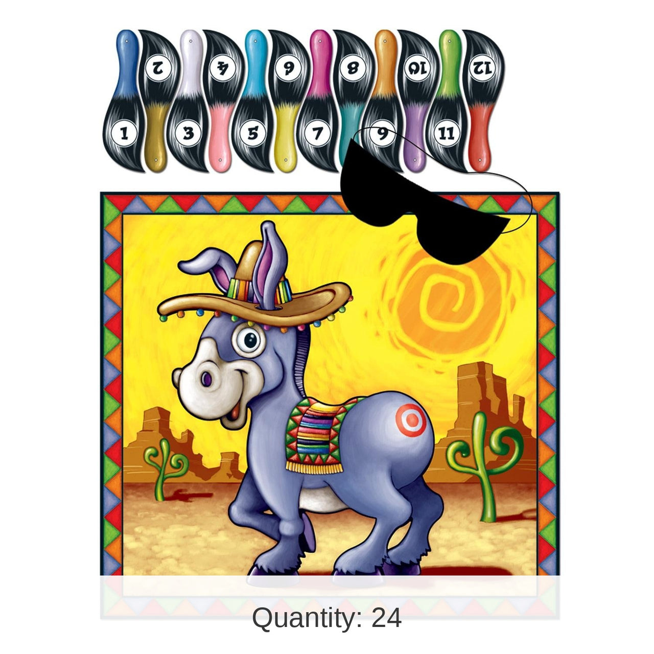24 Pack Bulk Pin the Tail on the Donkey Game