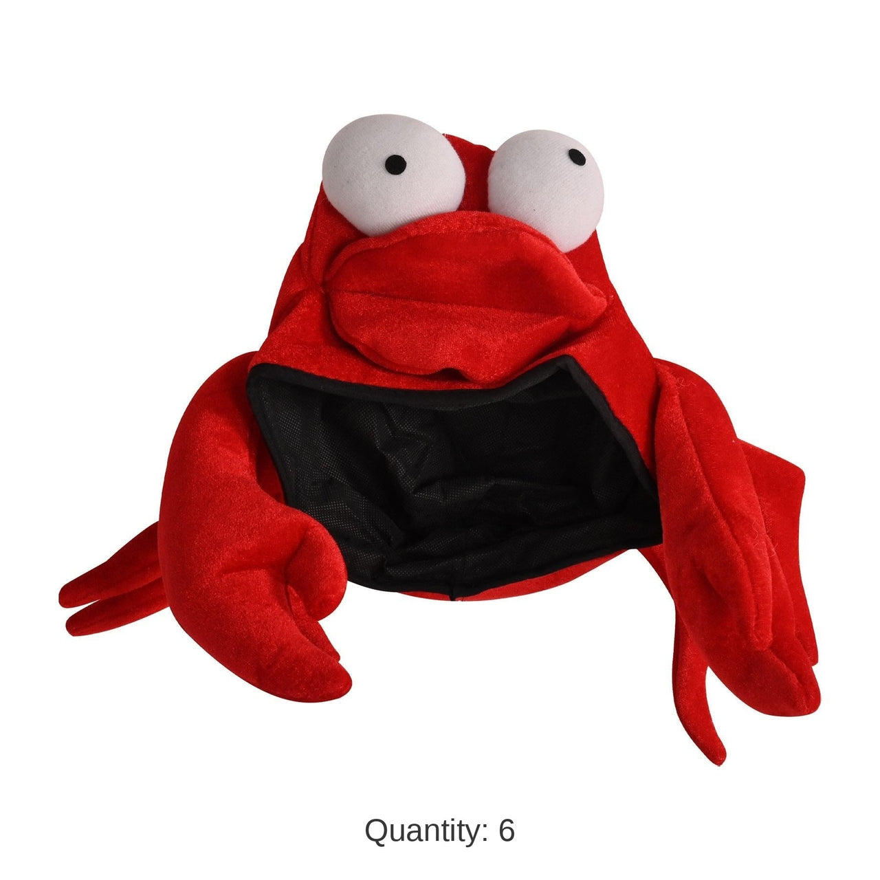 6 Pack Bulk Luau Party Plush Crab Hat