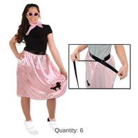 6 Pack Bulk Wrap-Around Poodle Skirt