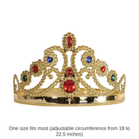 12 Pack Bulk Plastic Jeweled Queen's Tiara - Gold