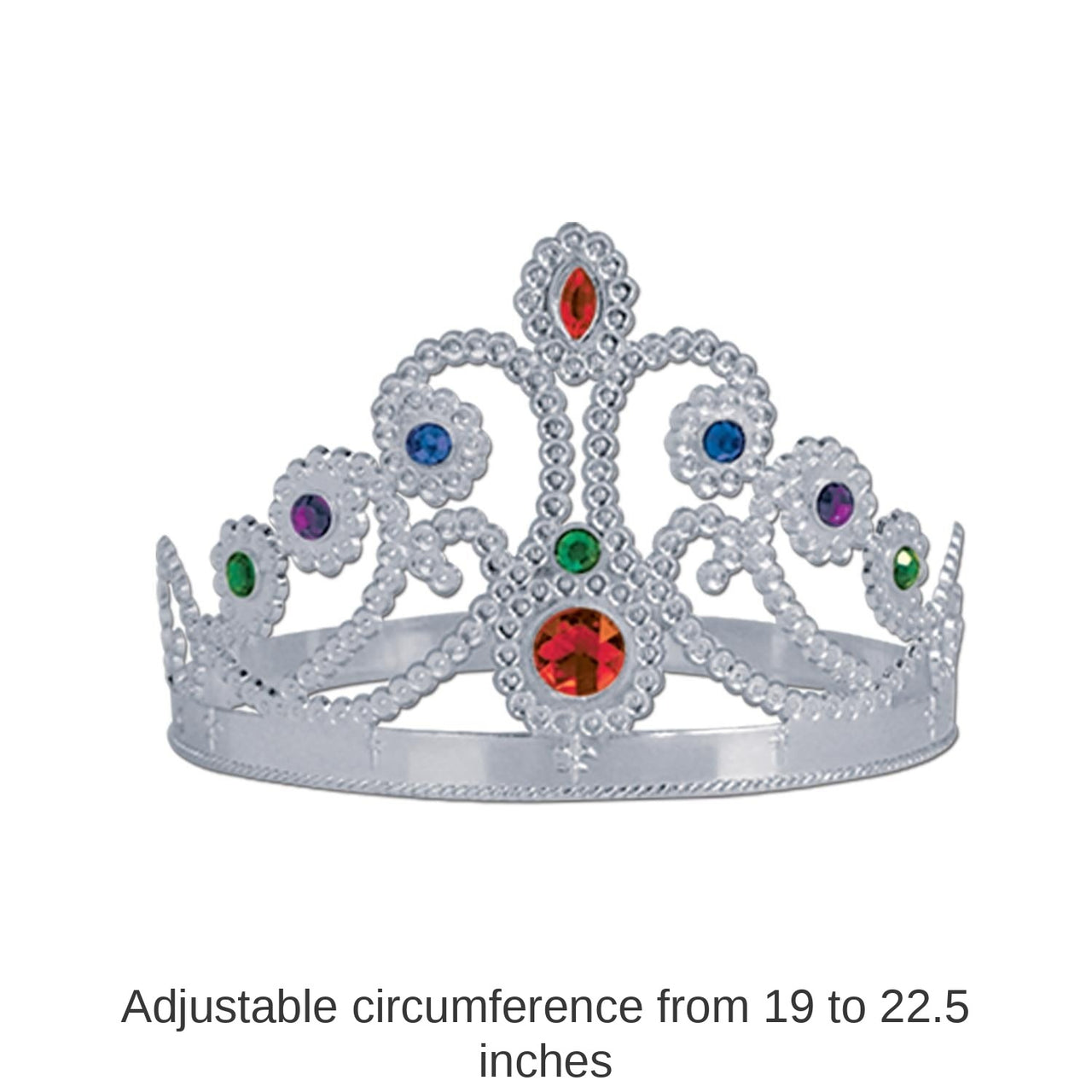 12 Pack Bulk Plastic Jeweled Queen's Tiara - Silver