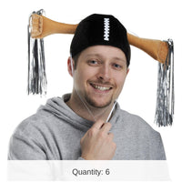 6 Pack Bulk Plush Football Party Shaker Cap