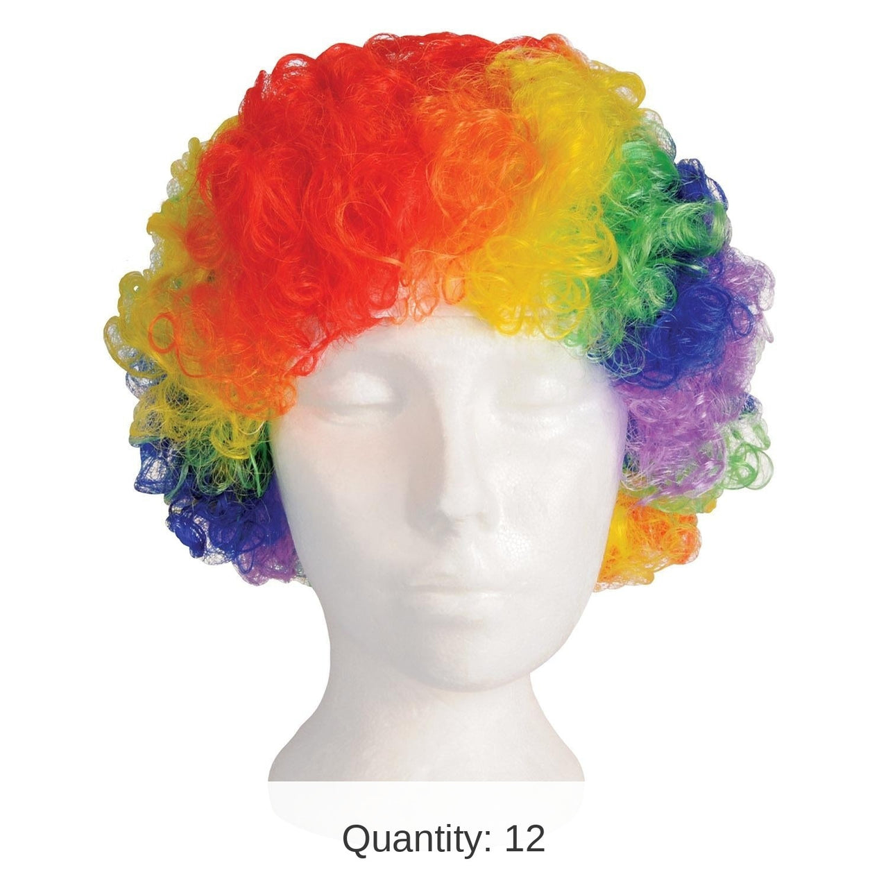 12 Pack Bulk Rainbow Clown Wig
