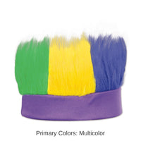 12 Pack Bulk Mardi Gras Hairy Headband - golden-yellow - green - purple