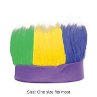 12 Pack Bulk Mardi Gras Hairy Headband - golden-yellow - green - purple