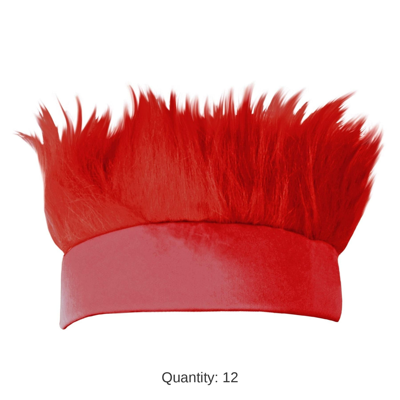 12 Pack Bulk Hairy Headband - red
