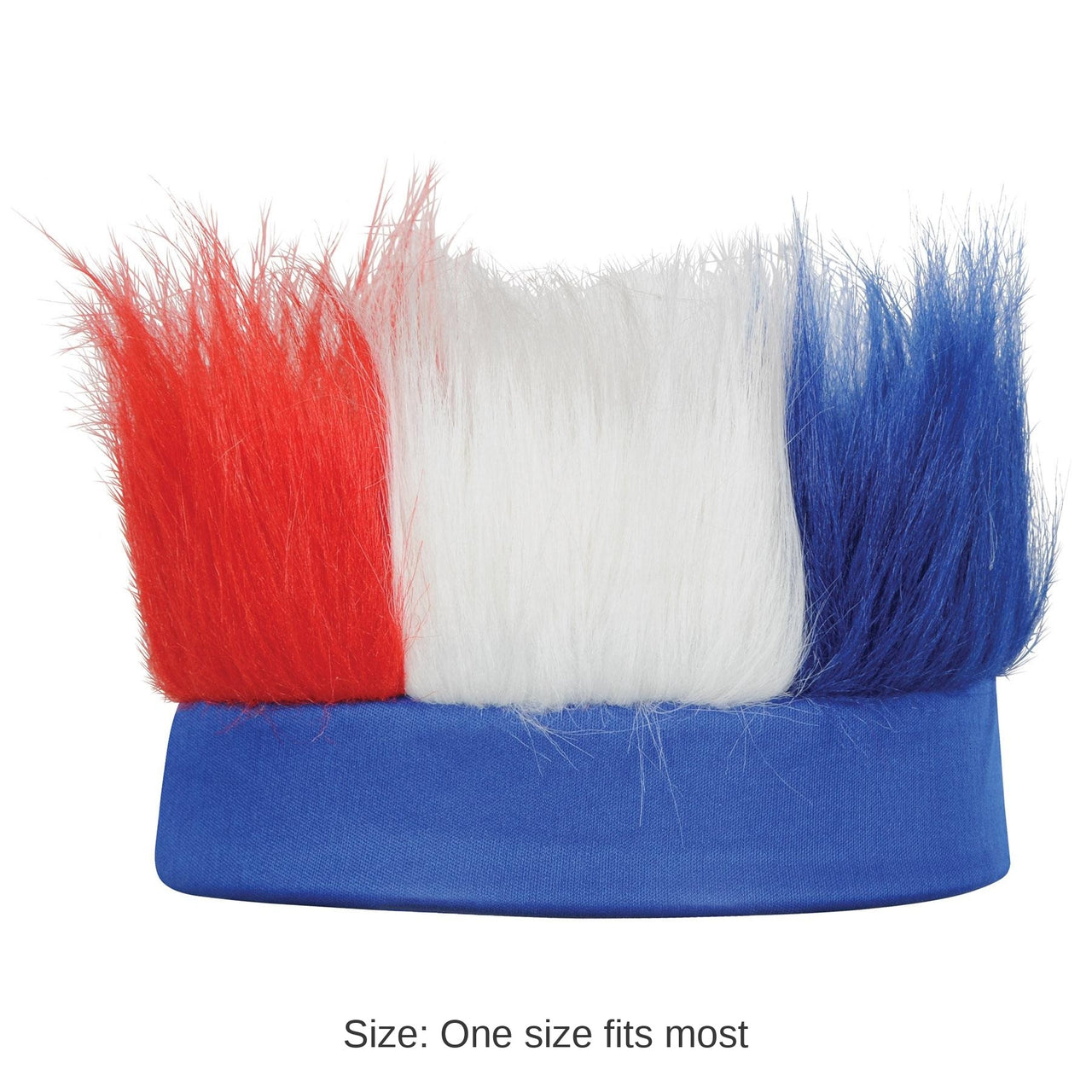 12 Pack Bulk Hairy Headband - red - white - blue