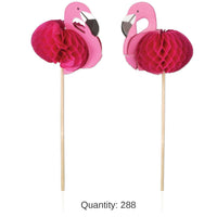 288 Pack Bulk Luau Party Flamingo Picks