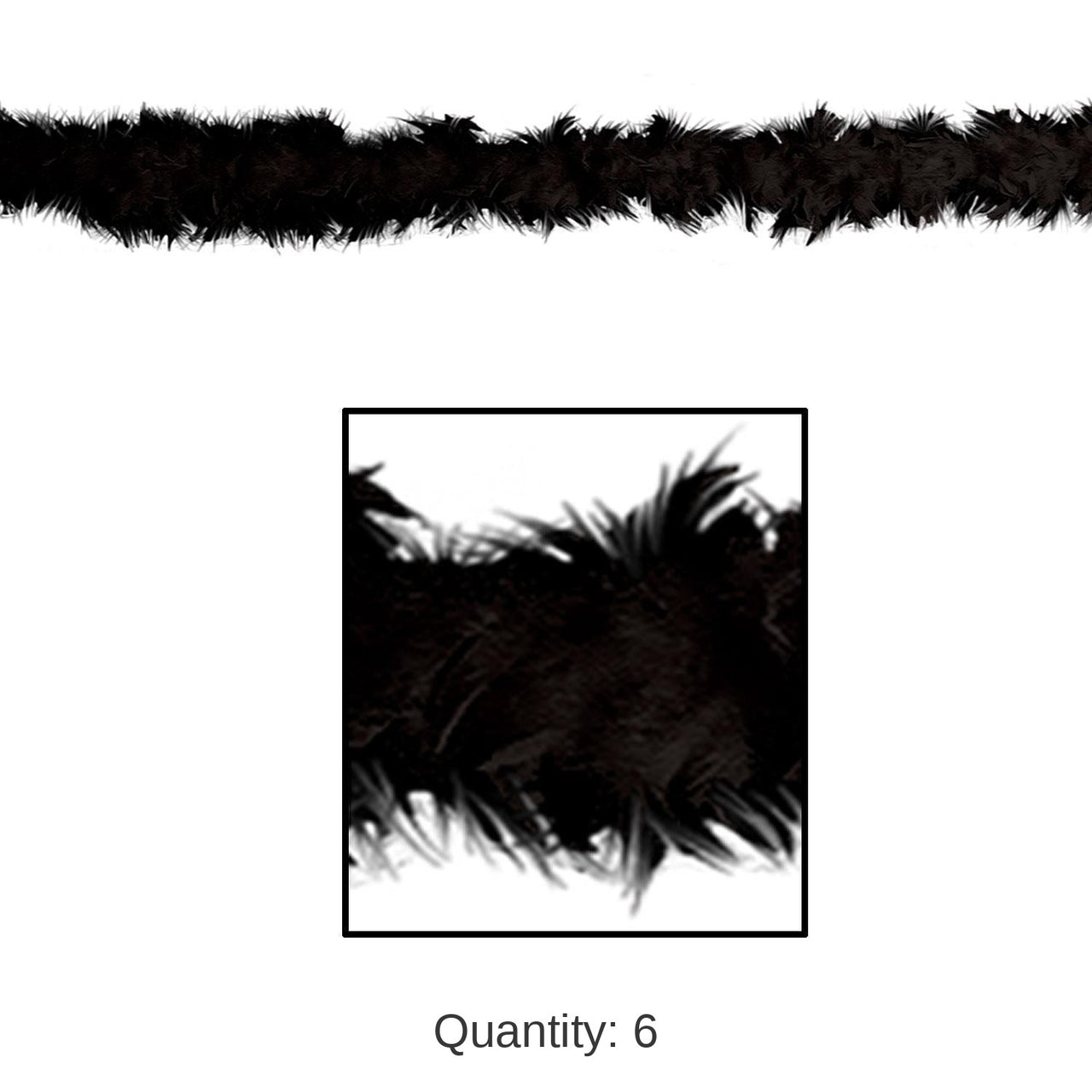 6 Pack Bulk Fancy Boa - black