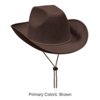 6 Pack Bulk Brown Felt Cowboy Hat