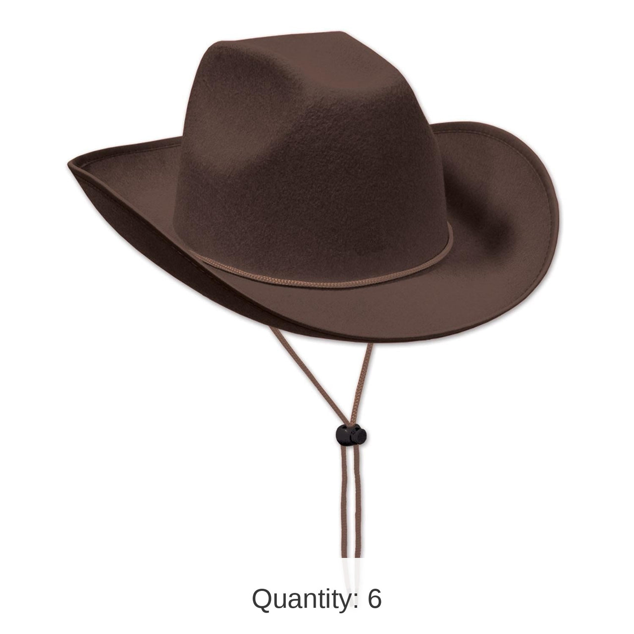 6 Pack Bulk Brown Felt Cowboy Hat