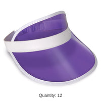 12 Pack Bulk Clear Purple Plastic Dealer's Visor