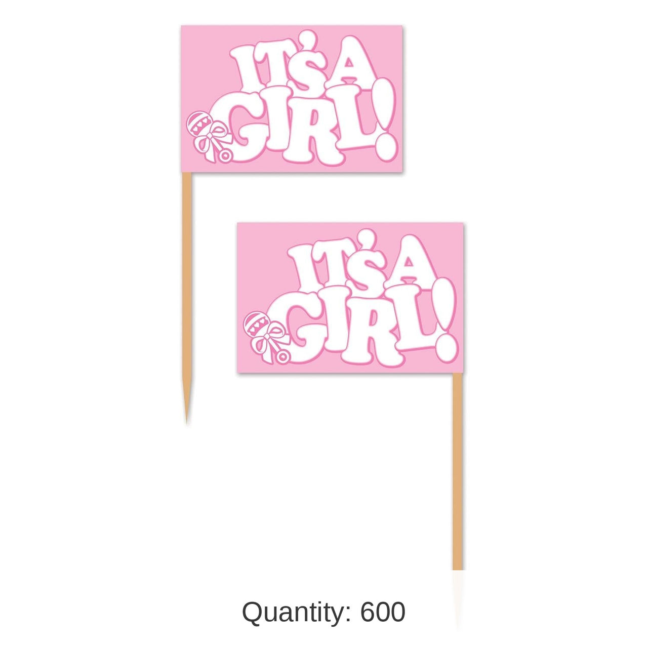 600 Pack Bulk It's A Girl! Picks