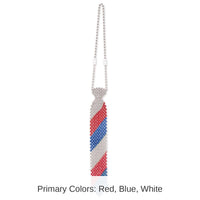 12 Pack Bulk Beaded Patriotic Tie